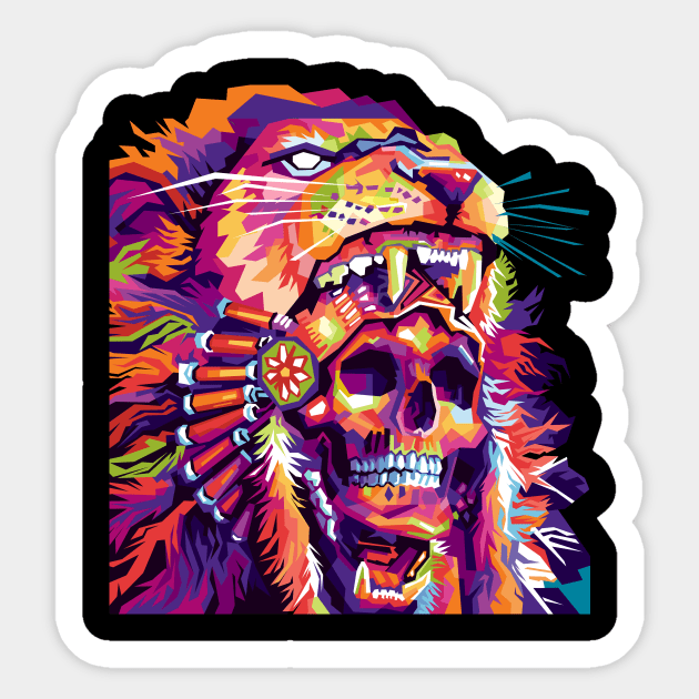 Indian skull Sticker by Danwpap2